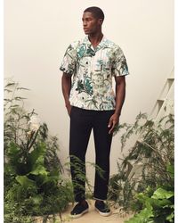 Ted Baker - Anukis Floral Stripe Print Cotton Short Sleeve Shirt - Lyst