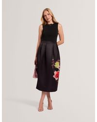 Ted Baker - Venella Sleeveless Knit And Satin Tulip Dress - Lyst