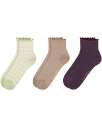 Ted Baker - 3 Pack Mixed Ruffled Ankle Socks - Lyst