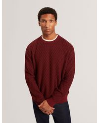 Ted Baker - Nunnez Relaxed Cotton Wool Crewneck Jumper - Lyst