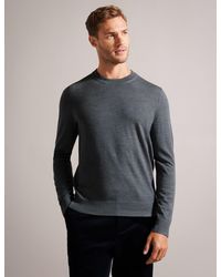 Ted Baker - Cotton Crew Neck Sweater Long Sleeve Casual Pullover Tops - Lyst