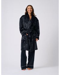 Ted Baker - Jude Embossed Logo Fluffy Belted Dressing Gown - Lyst
