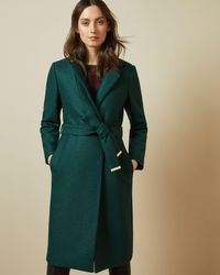 Ted Baker Manteau Long Croisé Et Boutoné - Vert