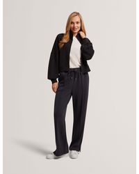 Ted Baker - Straight Leg Casual Pants With Split Hem & Elasticated Waistband - Lyst