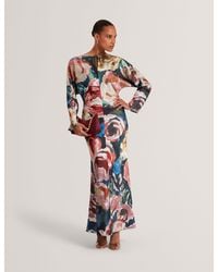 Ted Baker - Lovesa Bold Floral Print Hourglass Maxi Dress - Lyst