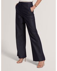 Ted Baker - Eliviac Chambray High-Waisted Flared Trousers - Lyst