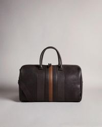 Ted Baker Striped Pu Holdall - Brown
