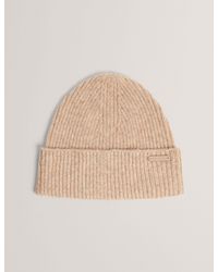 Ted Baker - Lidiaas Wool Blend Ribbed Knit Beanie Hat - Lyst