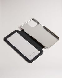 Femme Accessoires Étuis et coques de téléphone Coque matelassée à rabat pour iPhone 12/12 Pro avec miroir Ted Baker en coloris Noir 