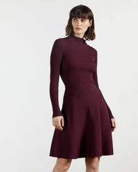 mizalia highland wrap detail skater dress