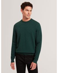 Ted Baker - Sainsy Branded Texture Crew Neck Jumper - Lyst