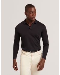 Ted Baker - Ignac Soft Touch Jersey Long Sleeve Polo - Lyst