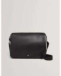 Ted Baker - Barkly Bark Grained Leather Messenger Bag - Lyst