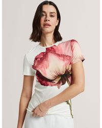 Ted Baker - Obrey Floral Graphic Soft Touch Fitted T-Shirt - Lyst