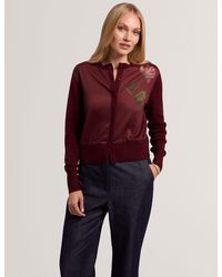 Ted Baker - Nolya Floral Print Woven Front Cardigan - Lyst