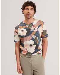 Ted Baker - Dowlle Garden Print Crew Neck Cotton T-Shirt - Lyst