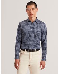 Ted Baker - Sef Slim Fit Geometric Circle Print Shirt - Lyst