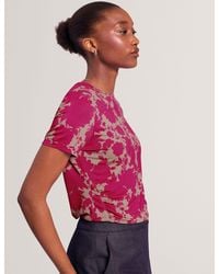 Ted Baker - Nyli Floral Stencil Print Fitted Tee - Lyst
