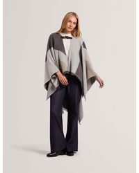 Ted Baker - Suffia Colour Block Buckled Woven Poncho - Lyst
