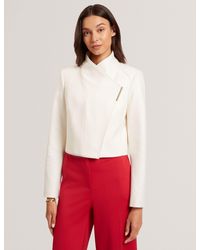 Ted Baker - Rosecee Tailored Cropped Wool Wrap Jacket - Lyst