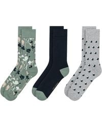 Ted Baker - 3 Pack Floral Dot Cotton Blend Socks - Lyst