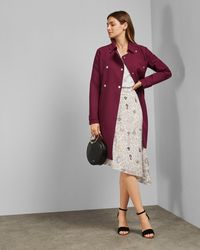 Ted Baker Double Breasted Mac - Red