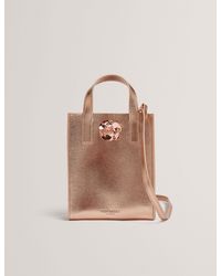 Ted Baker - Rosari Metallic Rose Detail Mini Icon Tote Bag - Lyst