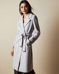 $150 NWT Maison Jules Peplum-Detail Trench Coat Oxford Tan Beige Small Medium
