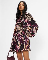 Ted Baker - Relaxed Fit Paisley Mini Dress - Lyst