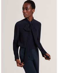 Ted Baker - Ressia Pussybow Woven Long Sleeve Blouse - Lyst