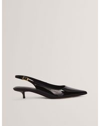 Ted Baker - Kitiy Patent Leather Slingback Kitten Heel Shoes - Lyst