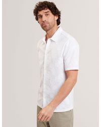 Ted Baker - Michy Jacquard Leaf Texture Short Sleeve Shirt - Lyst
