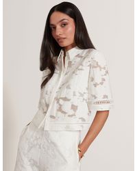Ted Baker - Khayt Burnout Floral Texture Cropped Shirt - Lyst
