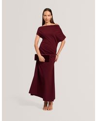 Ted Baker - Maevely Jersey Asymmetric Neck Midi Dress - Lyst