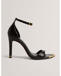 Ted Baker - Helliy Croc Effect Leather Stiletto Heel Sandals - Lyst