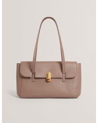 Ted Baker - Kkiah Twist Lock Leather Baguette Shoulder Bag - Lyst