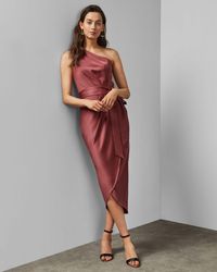 Ted Baker Robe Mi-longue Drapée Asymétrique - Multicolore