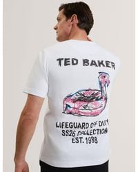 Ted Baker - Ramoss Flamingo Back Graphic Cotton T-Shirt - Lyst