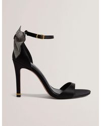 Ted Baker - Criissy Rhinestone Bow Satin Stiletto Sandals - Lyst