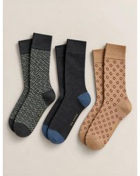 Ted Baker - 3 Pack Mixed Print Crew Socks - Lyst