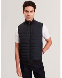 Ted Baker - Pafavor Quilted Front Funnel Neck Zip-Up Gilet - Lyst