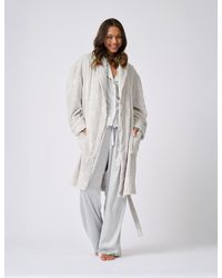 Ted Baker - Jude Embossed Logo Fluffy Belted Dressing Gown - Lyst