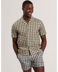 Ted Baker - Nayelin Relaxed Fit Painted Geo Print Shirt - Lyst