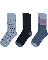 Ted Baker - 3 Pack Dot Stripe Cotton Blend Socks - Lyst