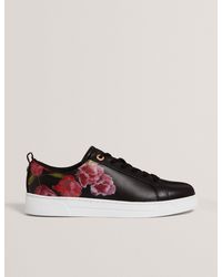 Ted Baker - Floral Print Leather Trainers - Lyst