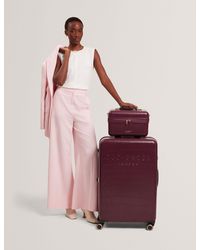 Ted Baker - Icon-Plmpm Croc Texture 4-Wheel Hard Shell Suitcase - Lyst