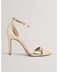 Ted Baker - Helliy Metallic Leather Stiletto Heel Sandals - Lyst