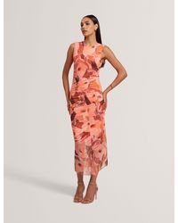 Ted Baker - Elyra Garden Print Sleeveless Mesh Bodycon Dress - Lyst