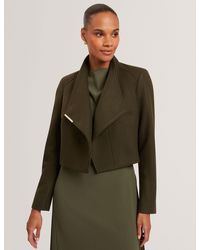Ted Baker - Rosecee Tailored Cropped Wool Wrap Jacket - Lyst