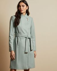 Ted Baker Manteau Croisé Long En Laine - Vert